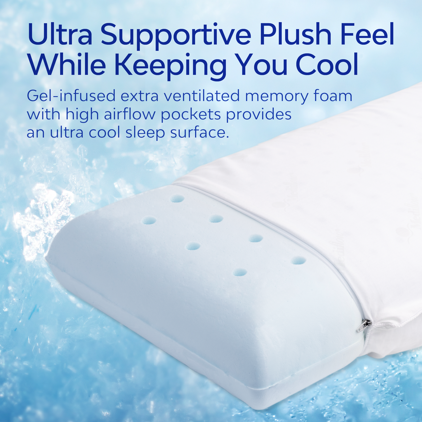 Mediflow Water Pillow - Elite Cooling Gel Foam (sold as x6)