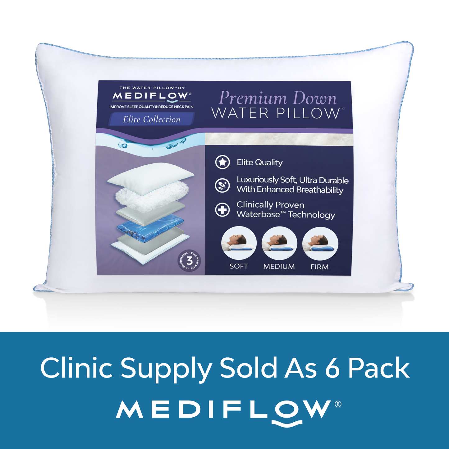 Mediflow Water Pillow - Elite Down (sold as x6)