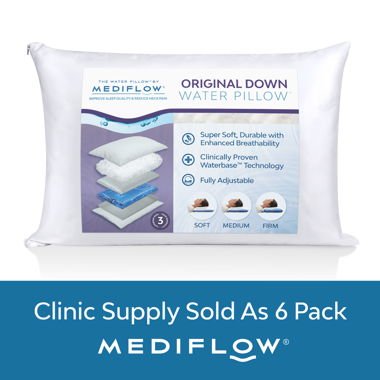 Mediflow Water Pillow - Original Down (sold as x6)
