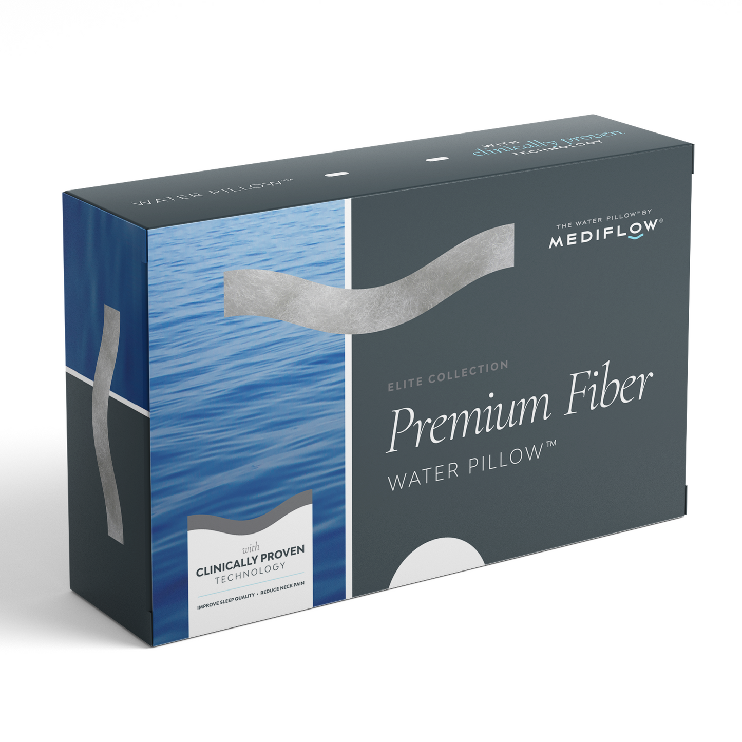 The Water Pillow by Mediflow -  Elite Premium Fiber Retail Box